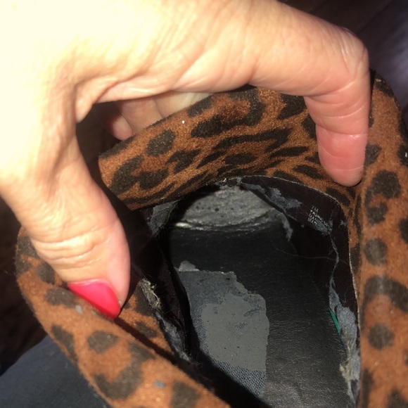 Gianni Bini Leopard Slouch Wedge Ankle Boots 7 - Picture 11 of 11